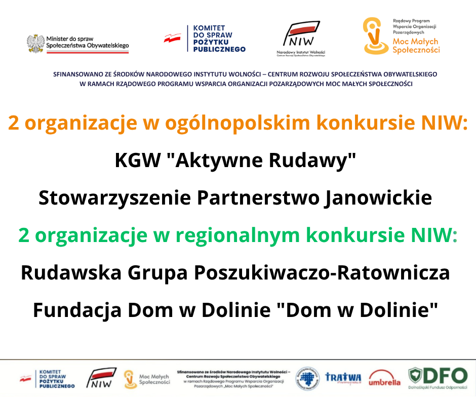 4 NGO z programu doradczego otrzymało dotacje z NIW