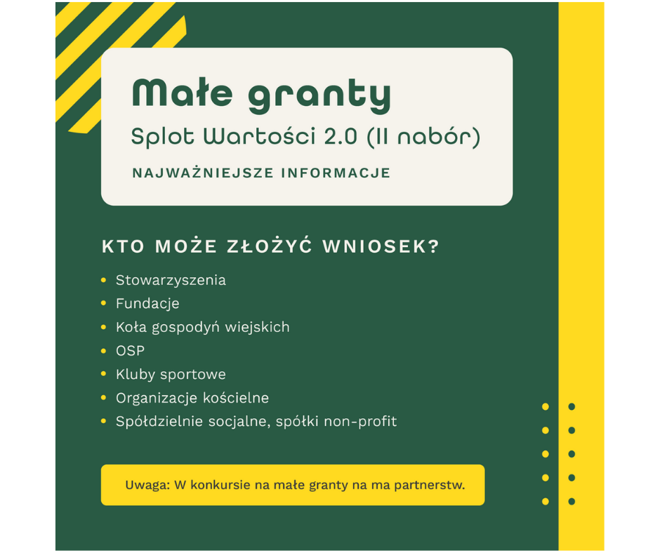 Granty na wspierajnie praworządności i wartości europejskich „Splot wartości 2.0” do 9.10.2026 r.