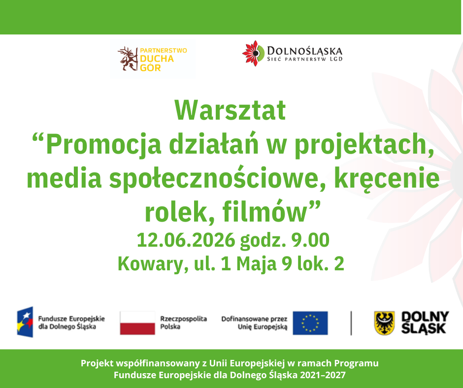 Warsztat  “Promocja działań w projektach, media społecznościowe, kręcenie rolek, filmów”