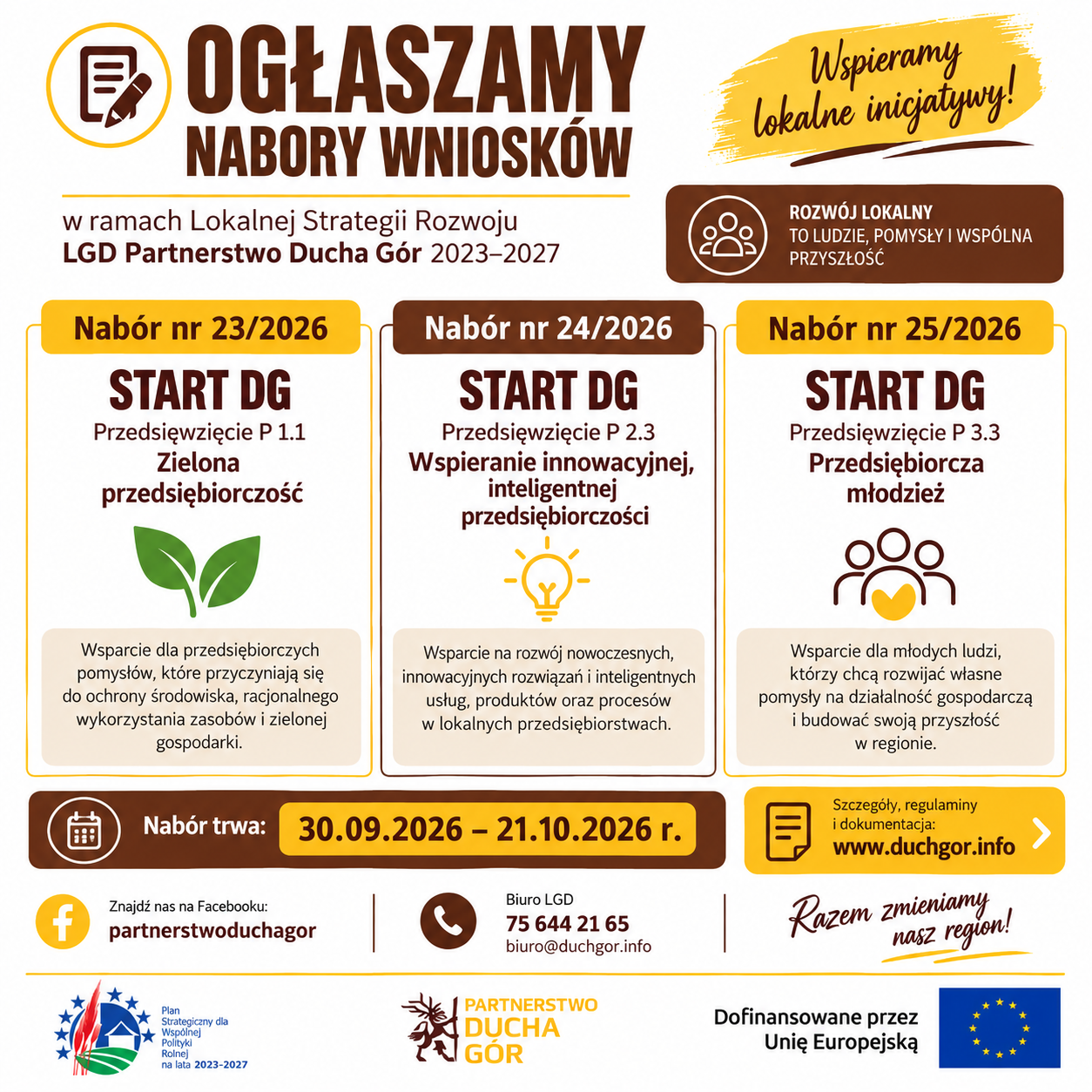 Ogłaszamy 3 kolejne nabory wniosków na START DG